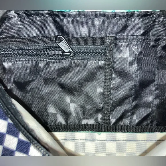 Vans Off the Wall Green Leaf Print and Checkerboard Backpack - Picture 8 of 8